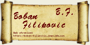 Boban Filipović vizit kartica